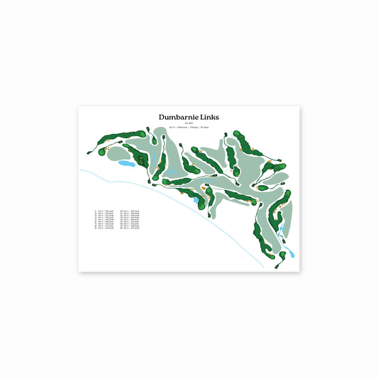 Dumbarnie Links map, white background, unframed print